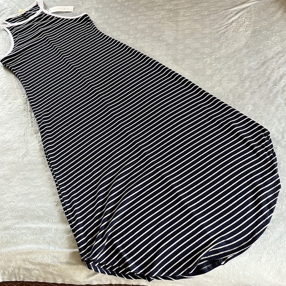 NWT See You Monday Racerback Knit Midi Dress Navy‎ White Size M - Picture 5 of 11